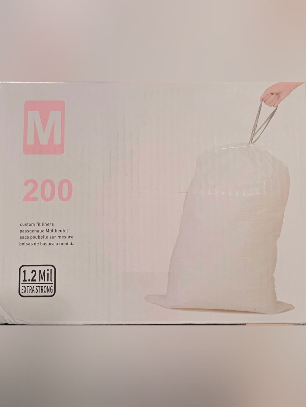 Code M 200 Pack 12 Gallon Heavy Duty Extra Strong Drawstring Trash Bags